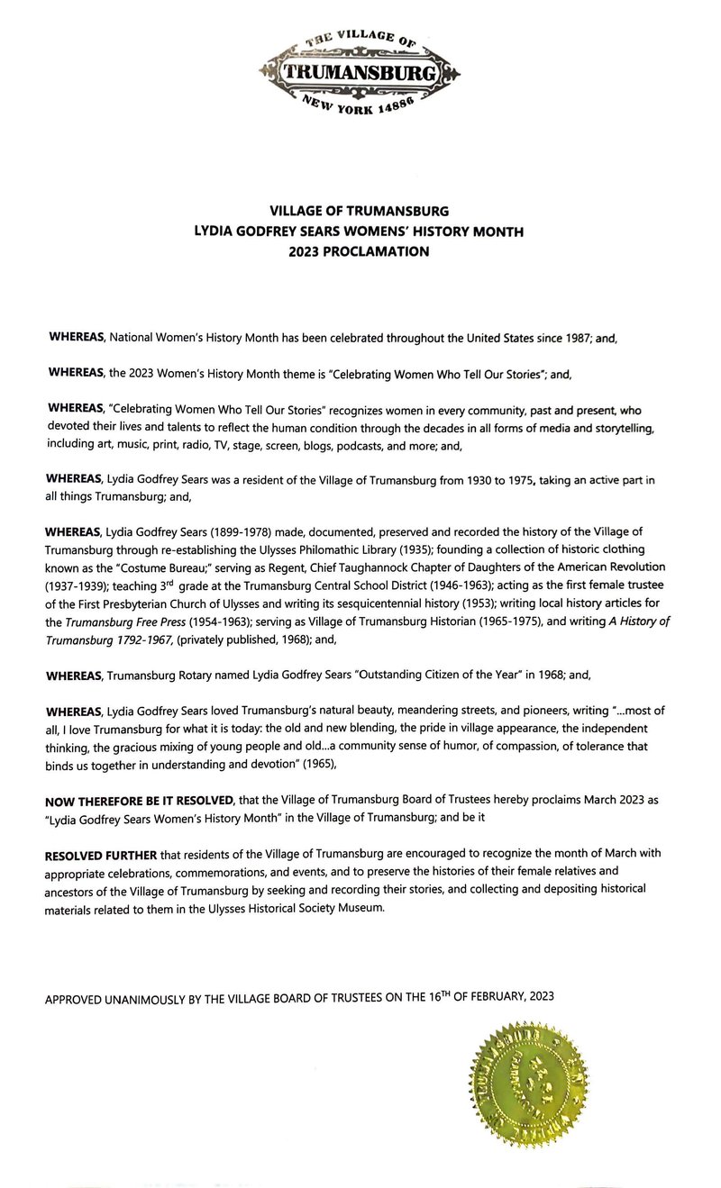 Lydia Sears Women&#x27;s History Month